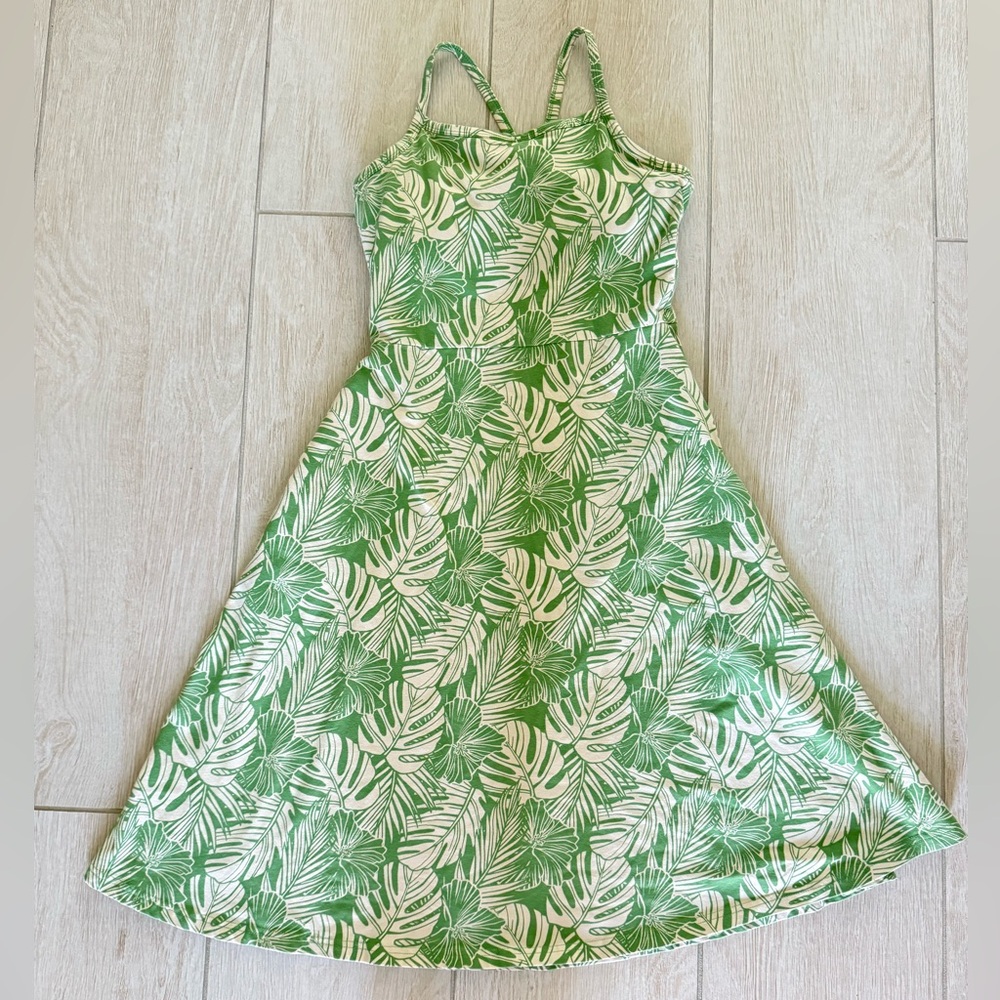 Pact Green Leaf Print Dress